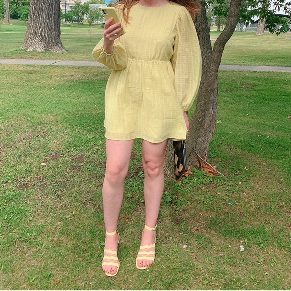 Lime/yellow mini seersucker dress - Picture 5 of 5